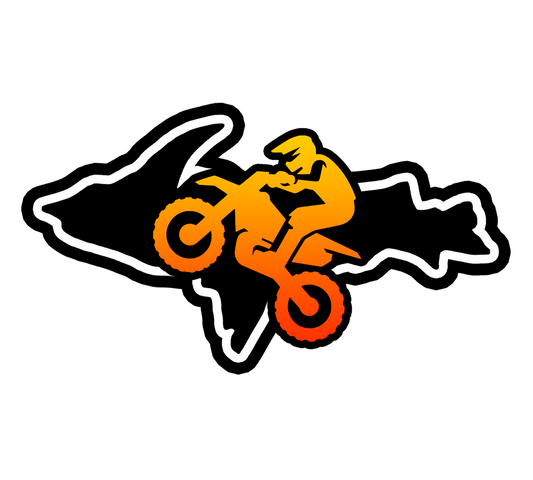 Dirt Bike Sticker/Magnet, Upper Michigan Biking, Yooper Stickers