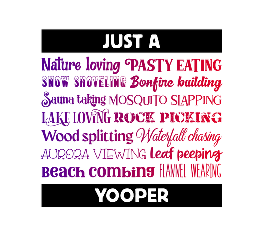 Yooper Magnet, Upper Michigan Resident Fridge Magnet, Flannel Pasty Snow Beach Lake