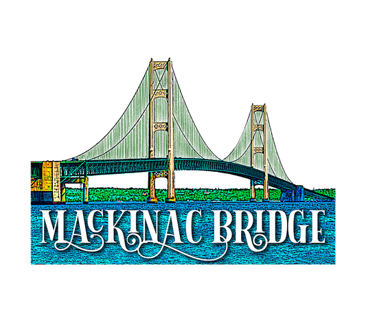 Mackinac Bridge Magnet, Yooper Fridge Magnets, Mighty Mac, Upper and Lower Peninsula Gift