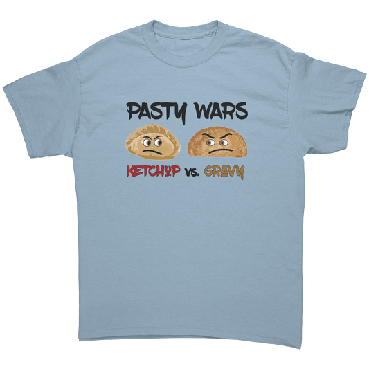 Pasty_Wars_T-shirt_-_Ketchup_vs_Gravy_Light_Blue_Mockup.png_16174771