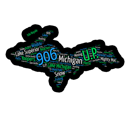 Upper Michigan Sticker/Magnet, Yooper Words Terms Things To Do