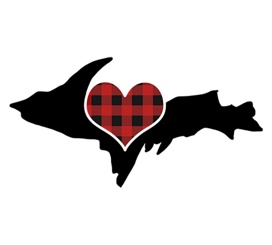 Upper Michigan Sticker/Magnet | Yooper Stickers | Buffalo Plaid U.P. Gift