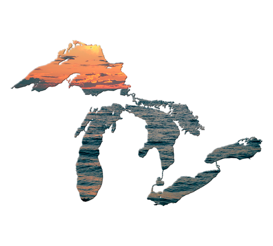 Great Lakes Sunset Sticker/Magnet | Midwest Travel | Lake Lover Gift