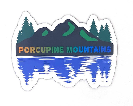 Porkies Sticker/Magnet, Porcupine Mountains Print Gift, Upper Michigan Yooper Attractions