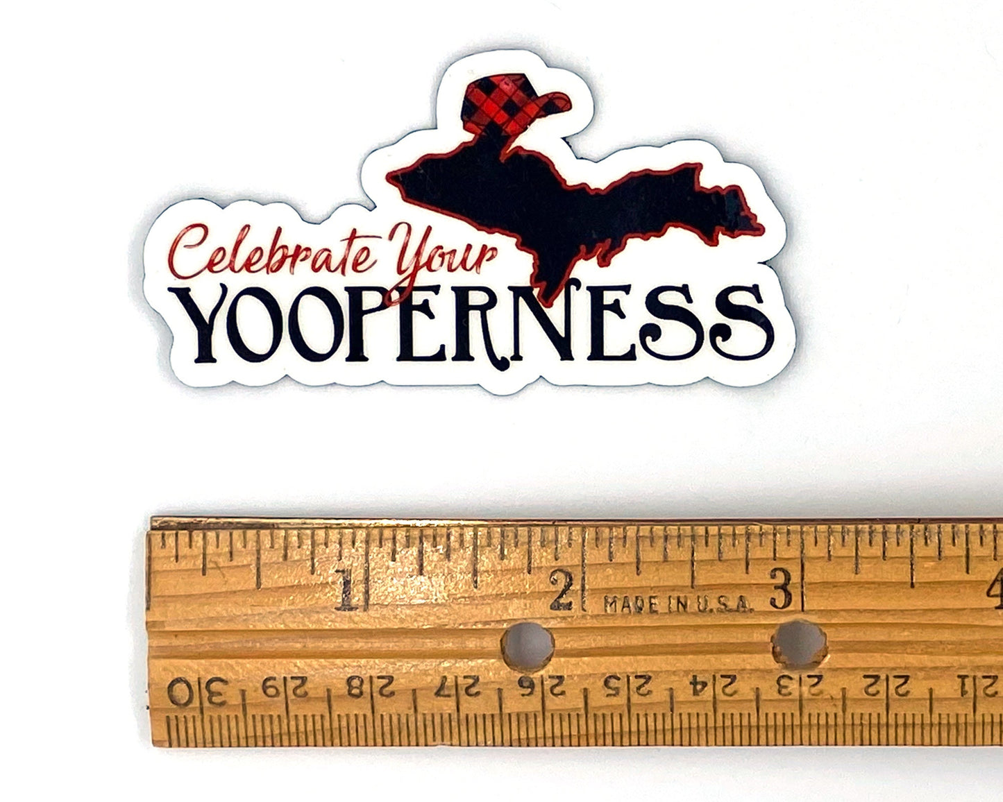 Yooper Sticker, Yooper Decal, Upper Michigan Gift, Buffalo Plaid