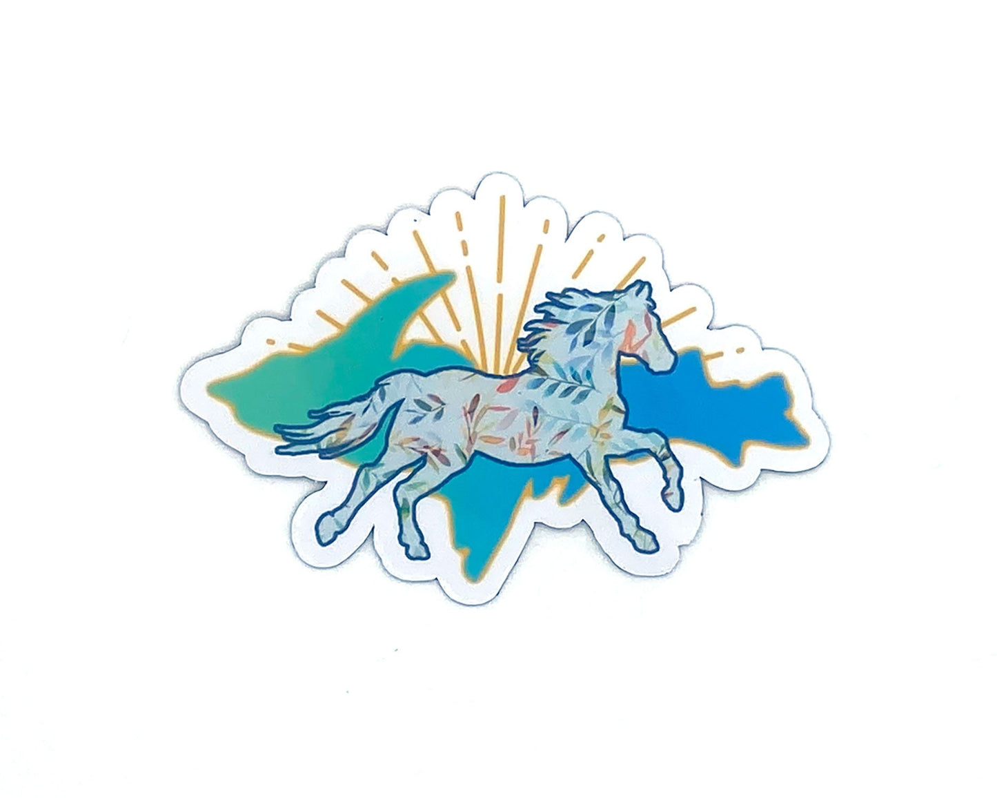 Horse Upper Michigan Sticker, Sunshine, Running, Upper Peninsula