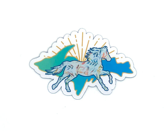Horse Upper Michigan Sticker, Sunshine, Running, Upper Peninsula