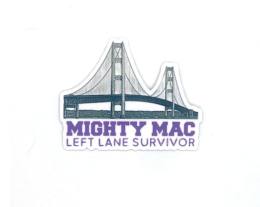 Mackinac Bridge Sticker, Yooper Gift, Mighty Mac, Upper and Lower Peninsula