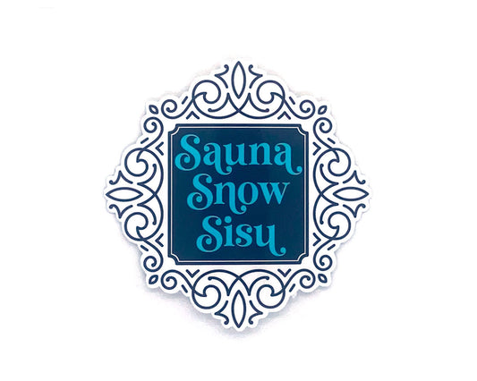 Sauna Snow Sisu Sticker, Finnish Sisu Gift, Gifts for Finns and Yoopers