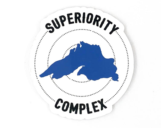 Lake Superior Sticker/Magnet, Superiority Complex, Great Lakes Design, Lake Lover Gift