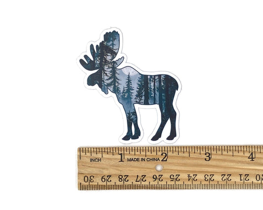 Moose Upper Michigan Sticker, Upper Peninsula Forest Trees