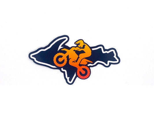 Dirt Bike Sticker/Magnet, Upper Michigan Biking, Yooper Stickers
