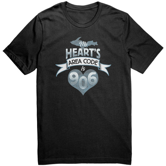 My Heart's Area Code is 906 Shirt | Yooper T-shirt | Upper Michigan Shirt | Upper Peninsula Gift | Bella+Canvas 3001 Unisex