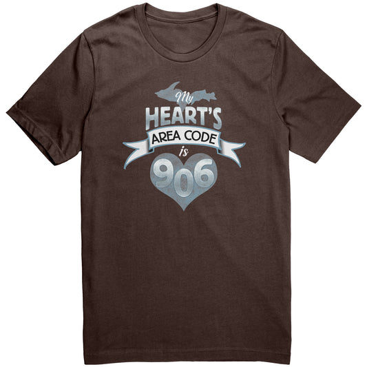 My Heart's Area Code is 906 Shirt | Yooper T-shirt | Upper Michigan Shirt | Upper Peninsula Gift | Bella+Canvas 3001 Unisex