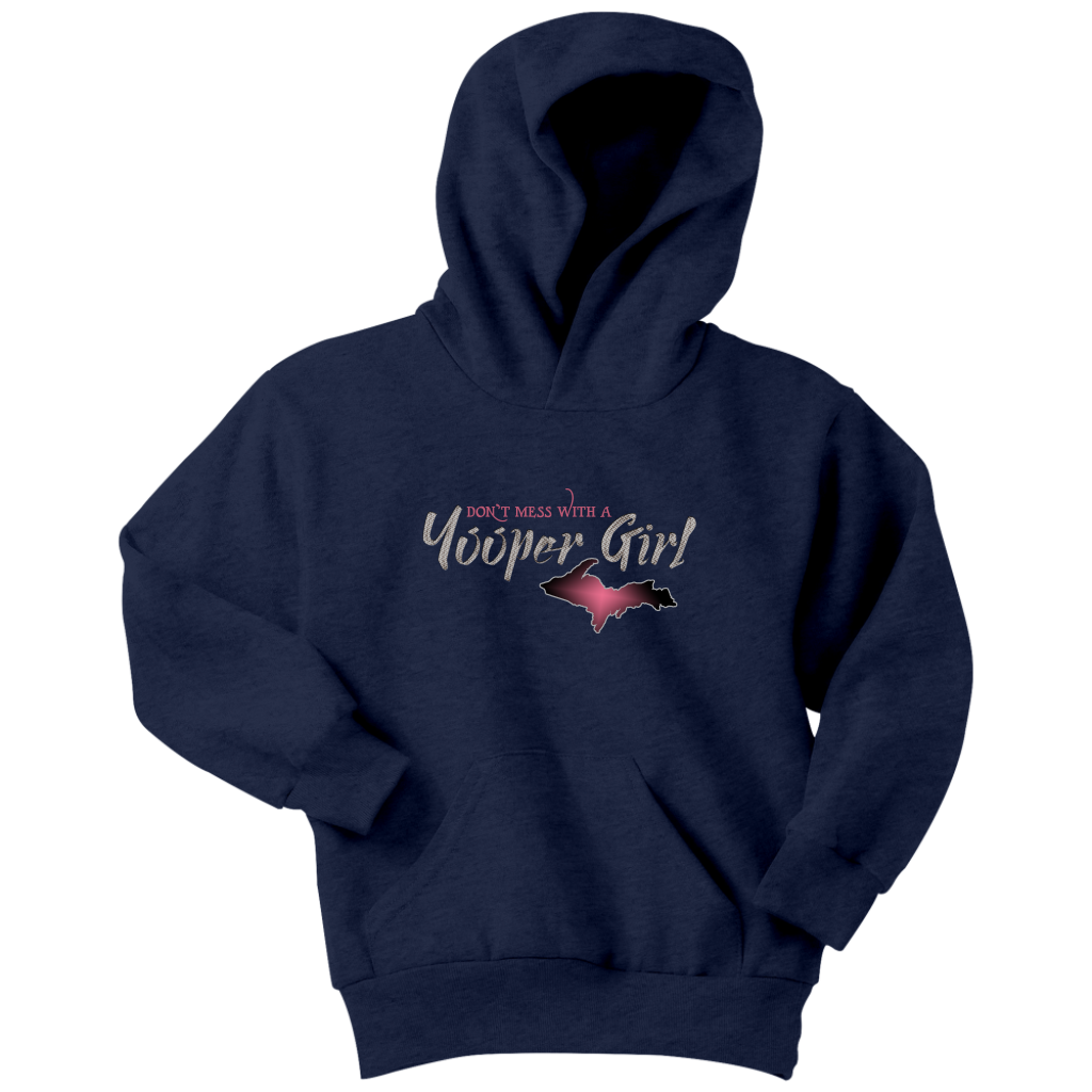 Yooper Girl Youth Hoodie | Upper Michigan Hooded Sweatshirt for Girls