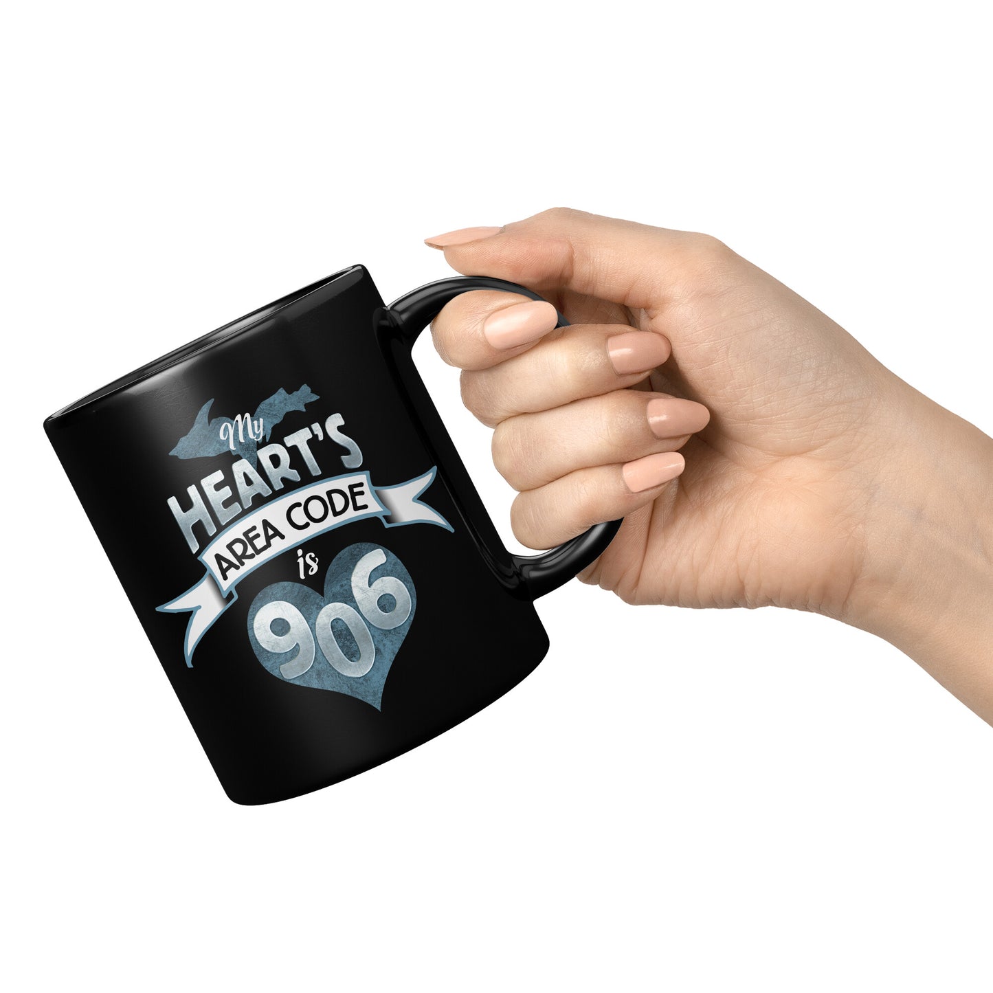 Yooper Mug | My Heart's Area Code is 906 Mug | Upper Michigan Gift | Upper Peninsula Mug