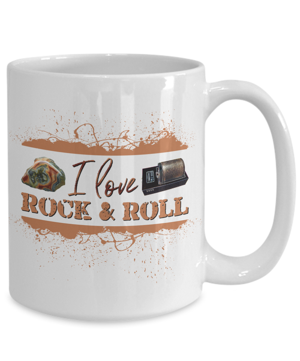 I Love Rock and Roll Mug Agate and Rock Tumbler