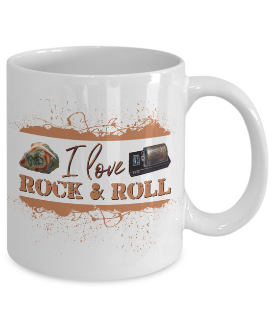 I Love Rock and Roll Mug Agate and Rock Tumbler