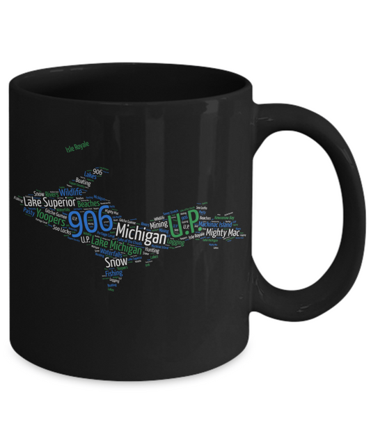 Upper Peninsula of Michigan Yooper Map Mug