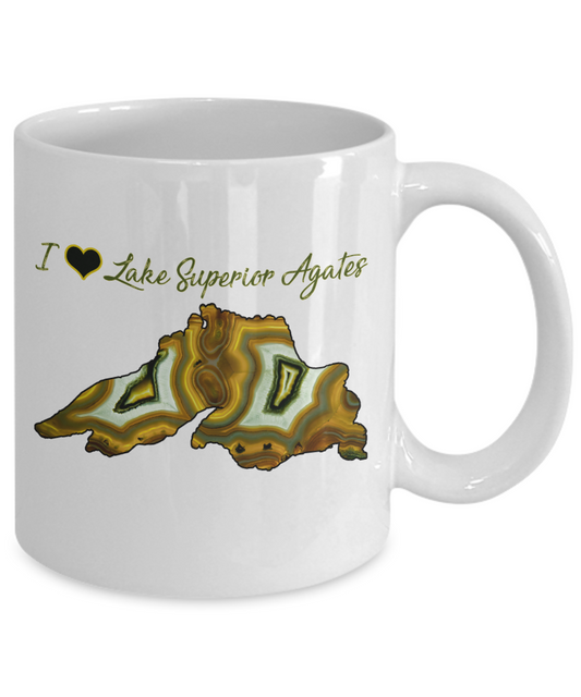 I Love (Heart) Lake Superior Agates Mug