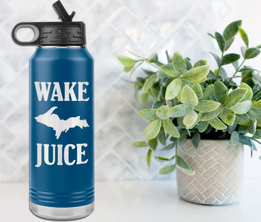 U.P. Water Bottle Travel Mug | Wake UP Juice | Yooper Coffee Tumbler