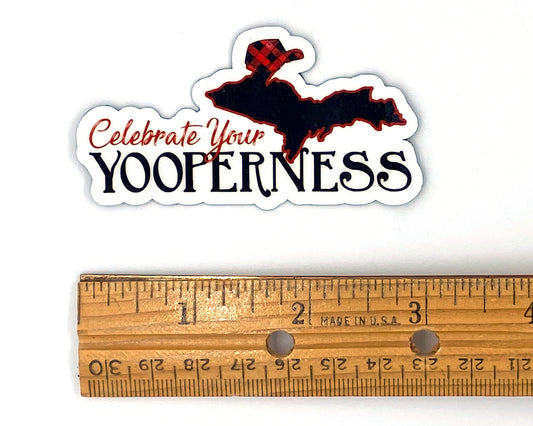 Yooper Sticker, Yooper Decal, Upper Michigan Gift, Buffalo Plaid