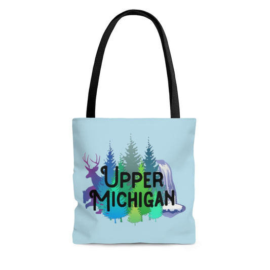 Upper Michigan Tote Bag | Trees, Deer, Bear, Waterfall