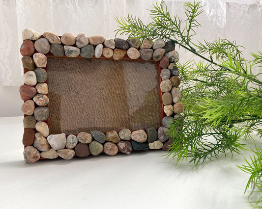 Frame with Lake Superior Rocks | Wood Frame