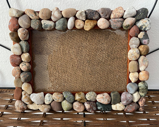 Frame with Lake Superior Rocks | Wood Frame