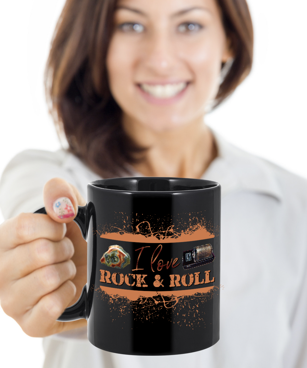 I Love Rock and Roll Mug Agate and Rock Tumbler