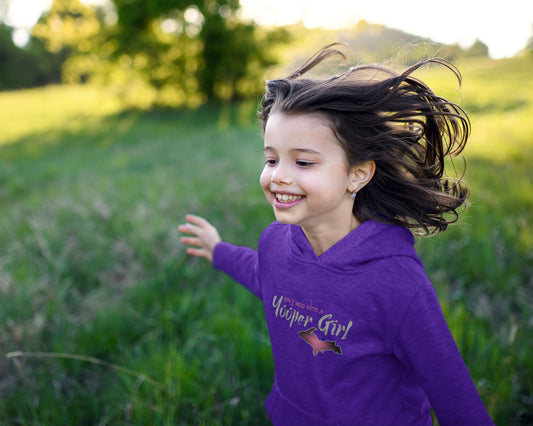 Yooper Girl Youth Hoodie | Upper Michigan Hooded Sweatshirt for Girls
