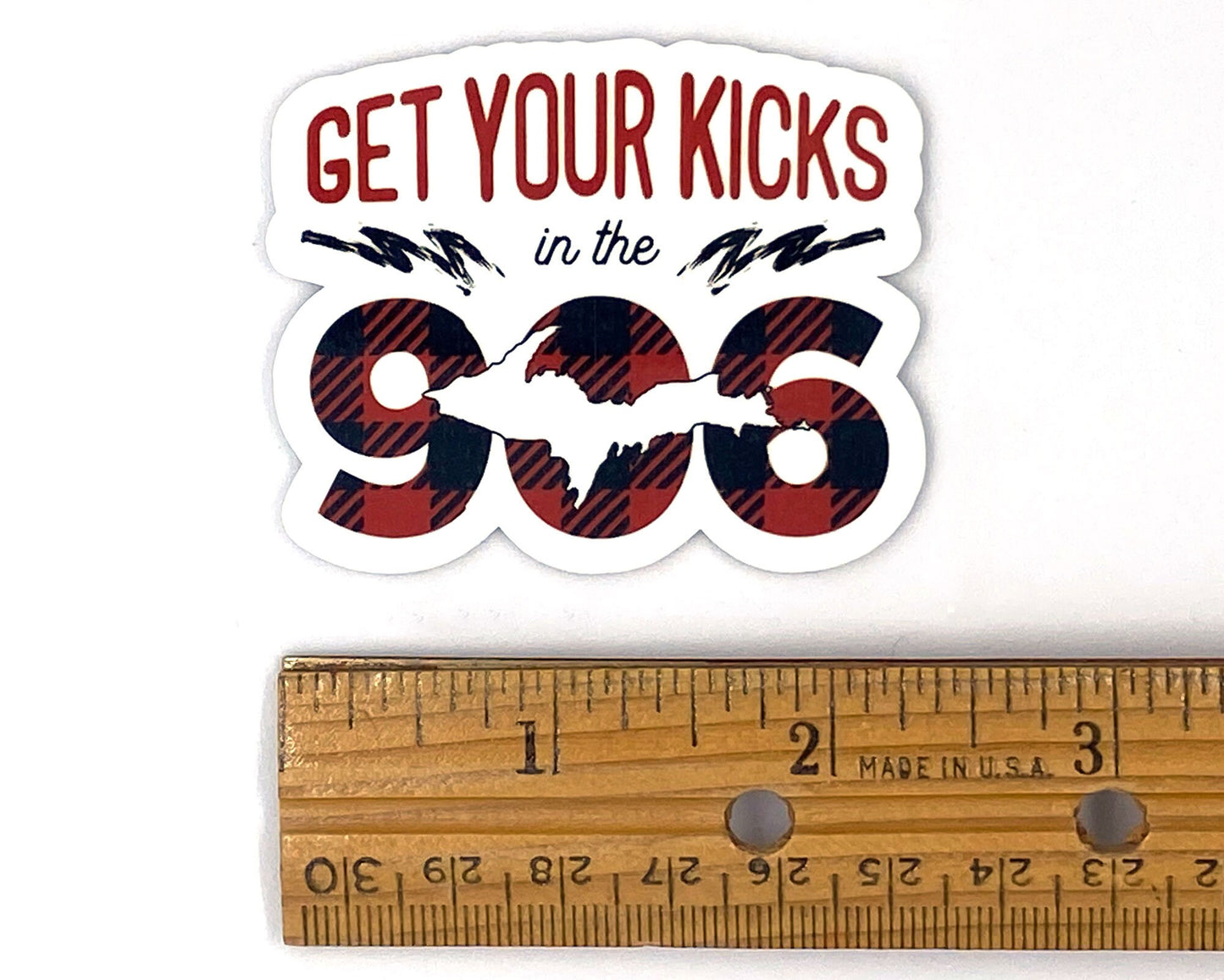 906 Sticker | Yooper Design | Get Your Kicks | Upper Michigan Sticker