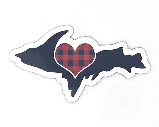Upper Michigan Sticker, Yooper Stickers, Buffalo Plaid U.P. Gift