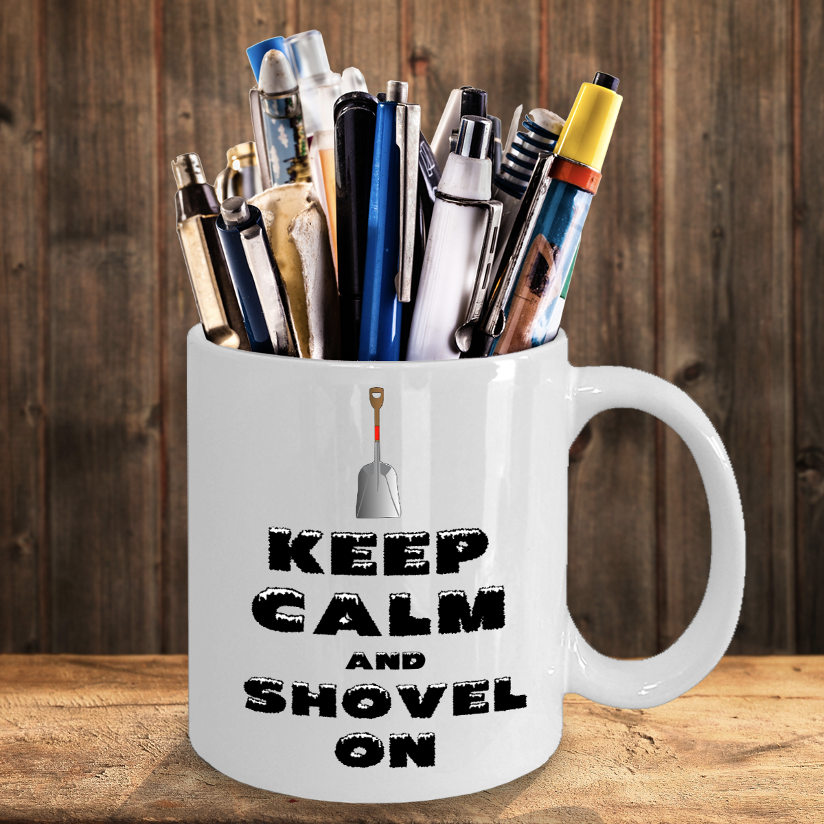 Winter Gift - Keep Calm and Shovel On Winter Mug