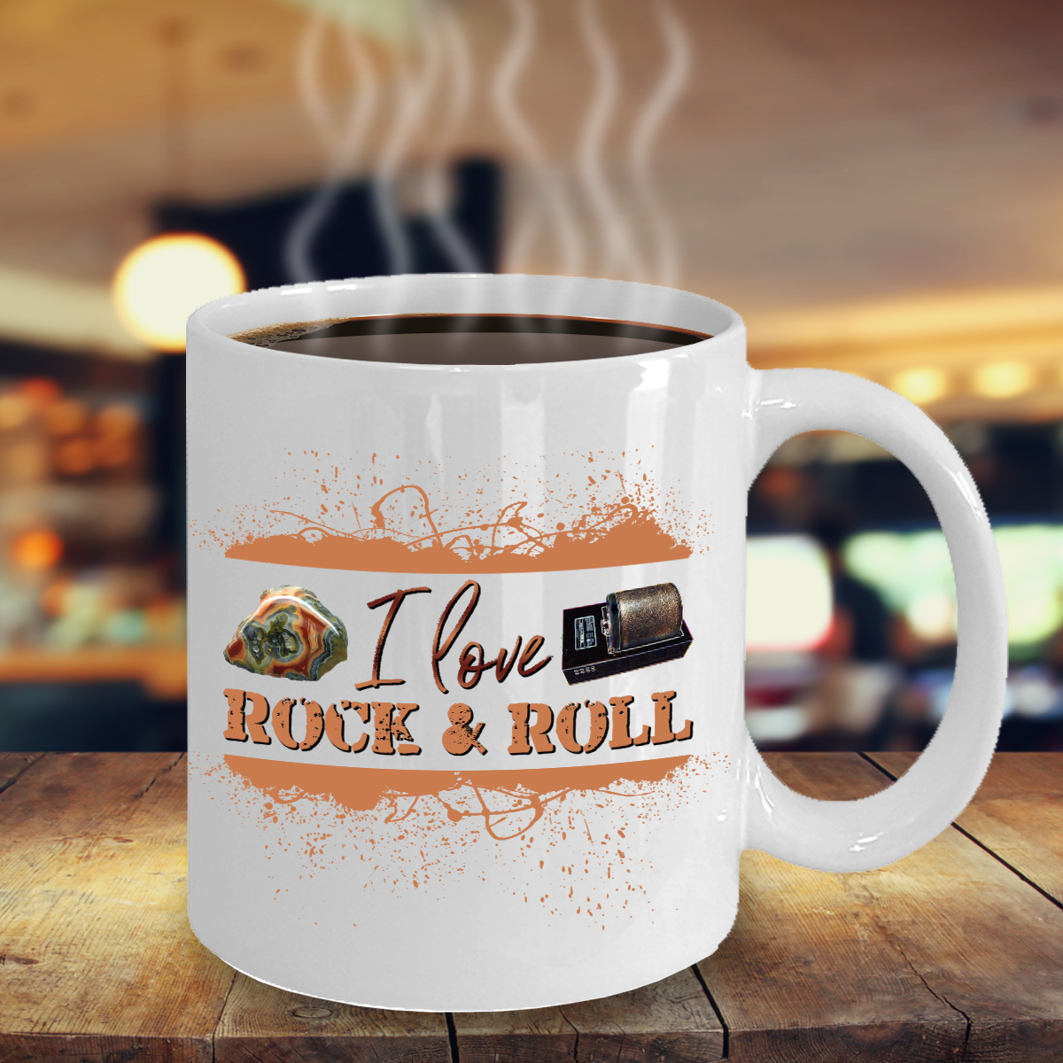 I Love Rock and Roll Mug Agate and Rock Tumbler