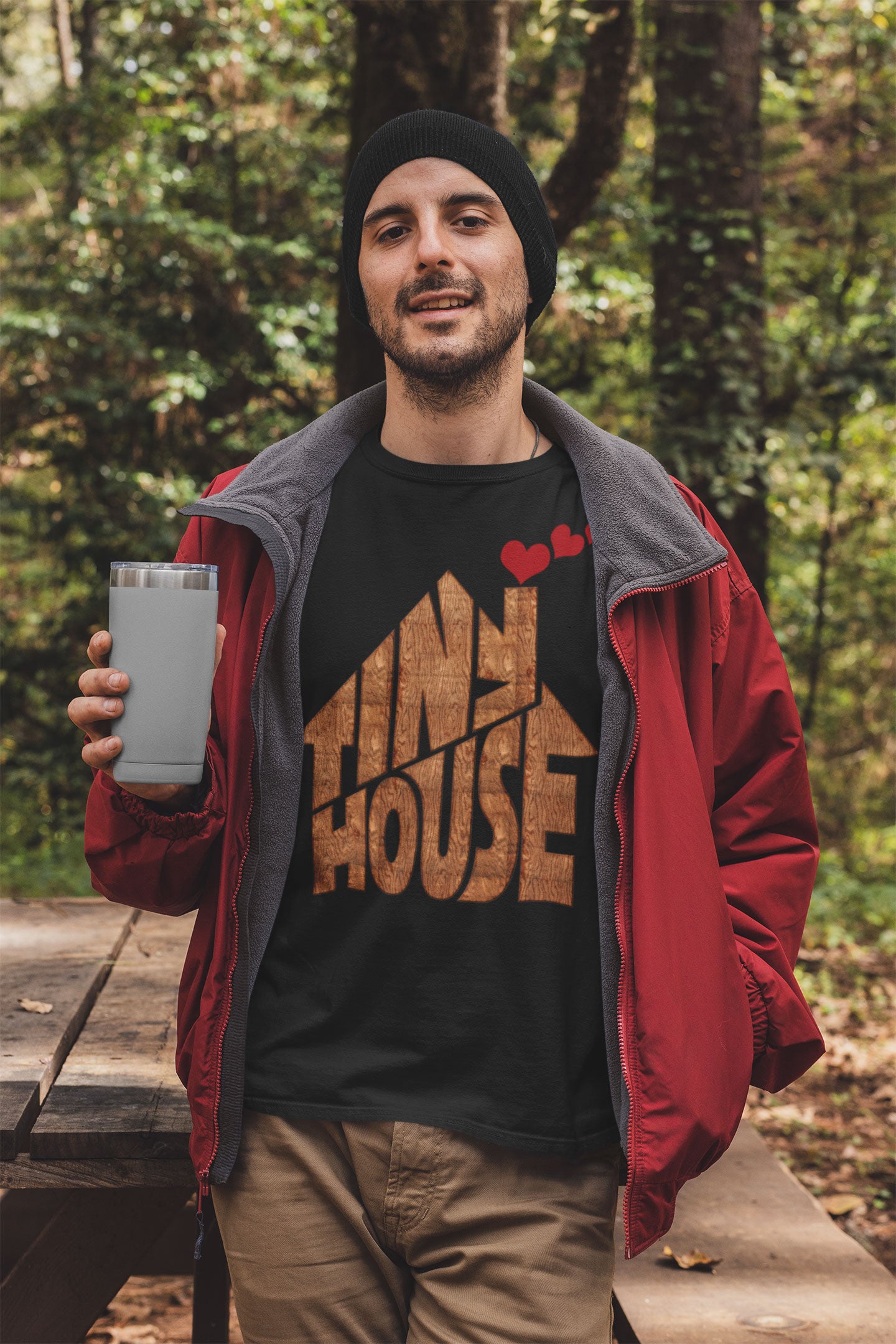 Tiny House T-shirt | Small House Living | Chimney With Hearts
