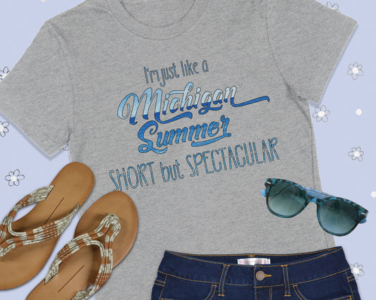 Michigan Summer Women's Cut T-shirt | Michigan Short Girl Shirt | Bella+Canvas 6004 Ladies