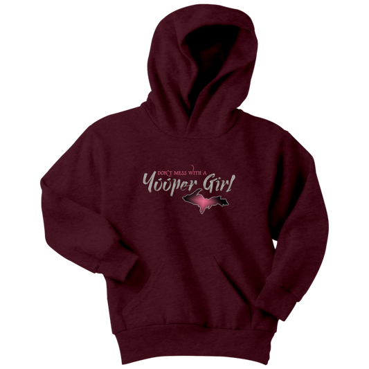 Yooper Girl Youth Hoodie | Upper Michigan Hooded Sweatshirt for Girls