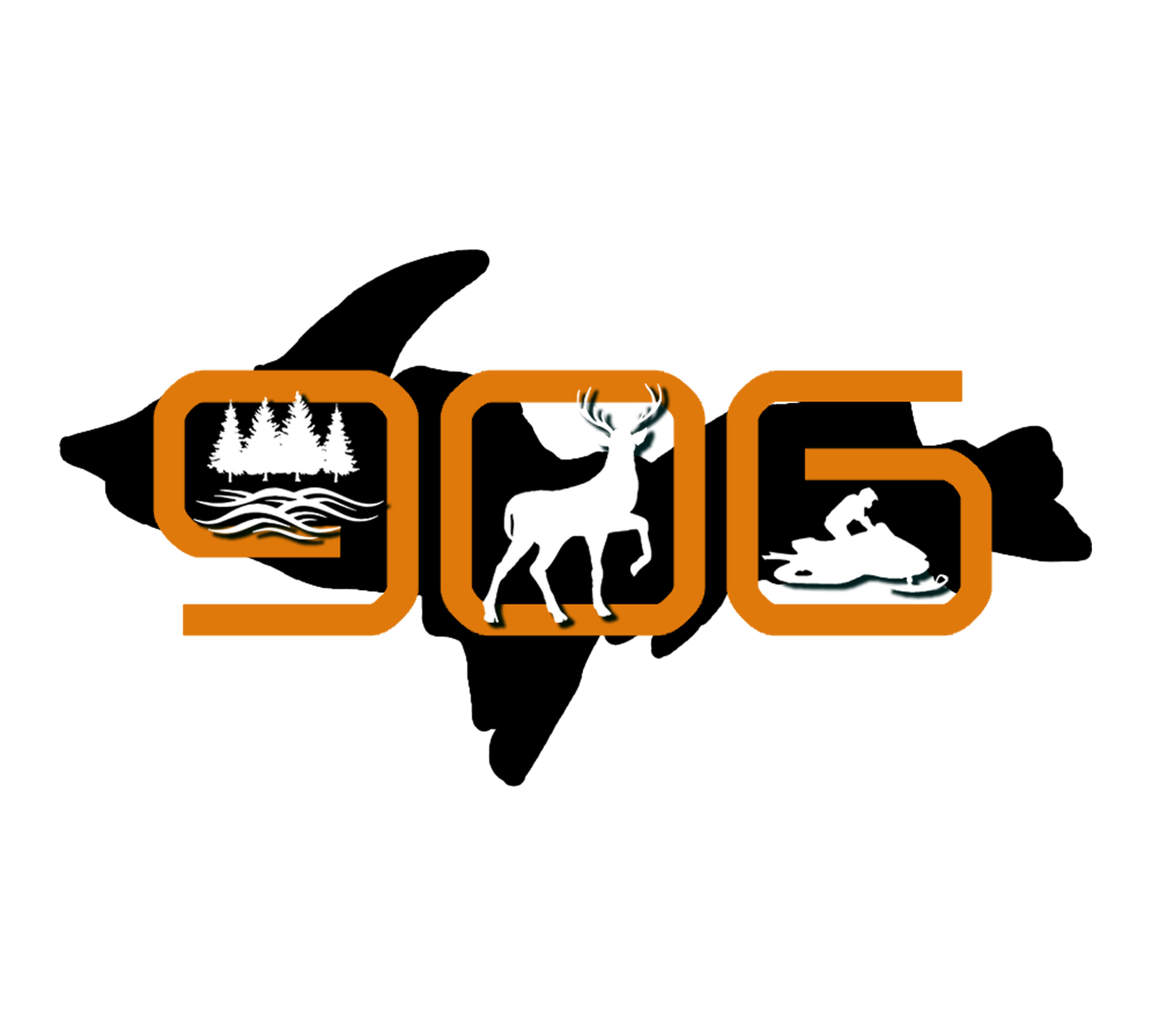 906 Sticker, Upper Michigan Design, 906 Gifts, Hunting Snowmobiling Stickers