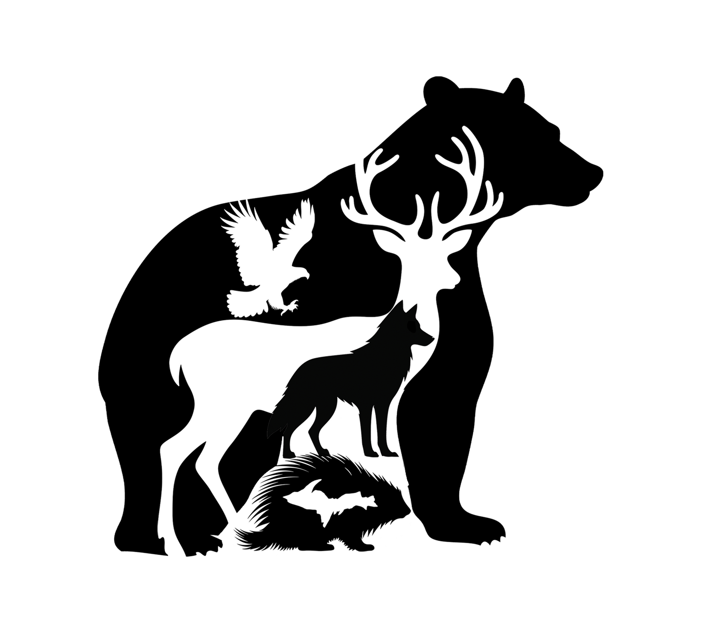 Bear Deer Wolf Eagle Porcupine Sticker/Magnet, UP Animal Fridge Magnets