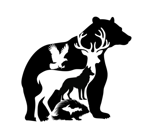 Bear Deer Wolf Eagle Porcupine Sticker/Magnet, UP Animal Fridge Magnets