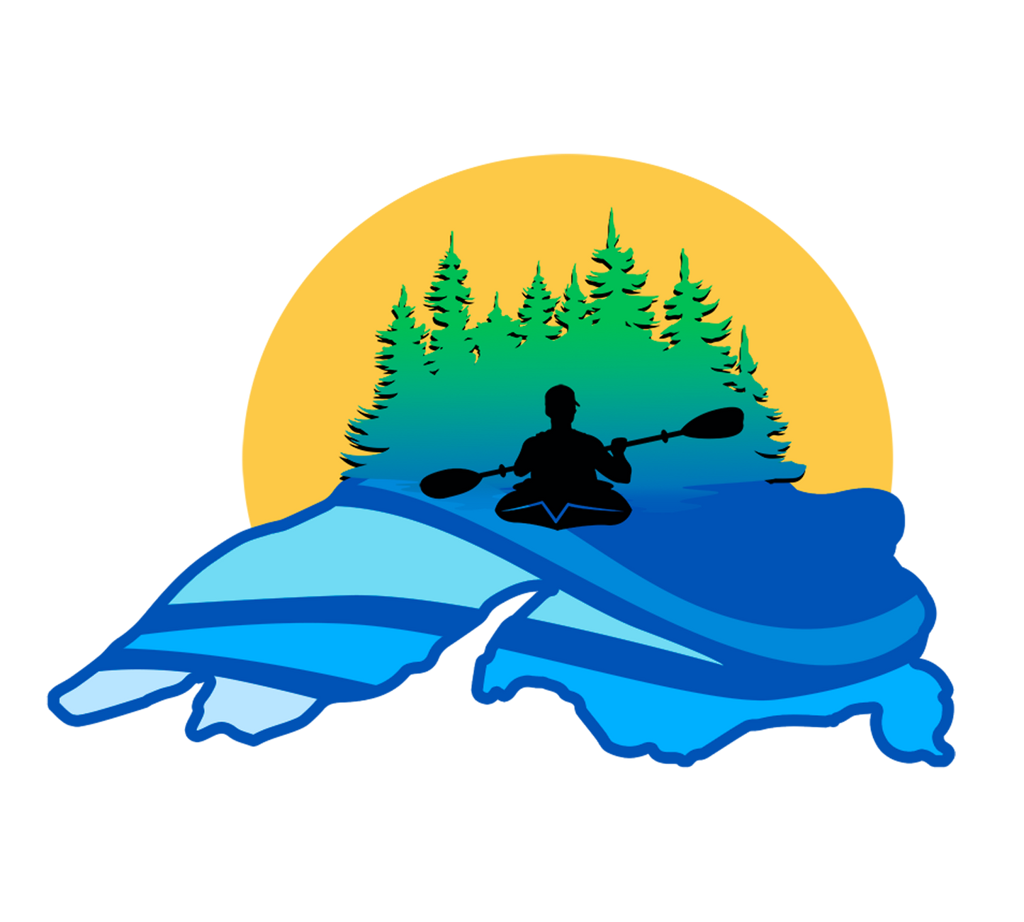 Kayak Sticker, Lake Superior Kayaker, Lake Lover Gift Idea