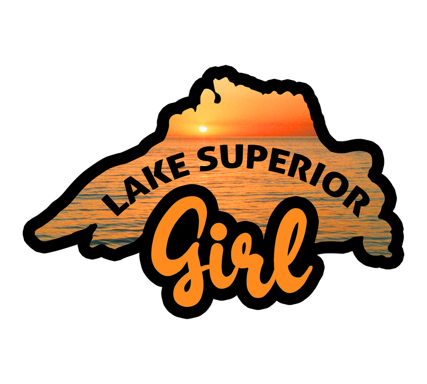 Lake Superior Girl Sticker, Great Lakes Decal, Lake Lover Gift