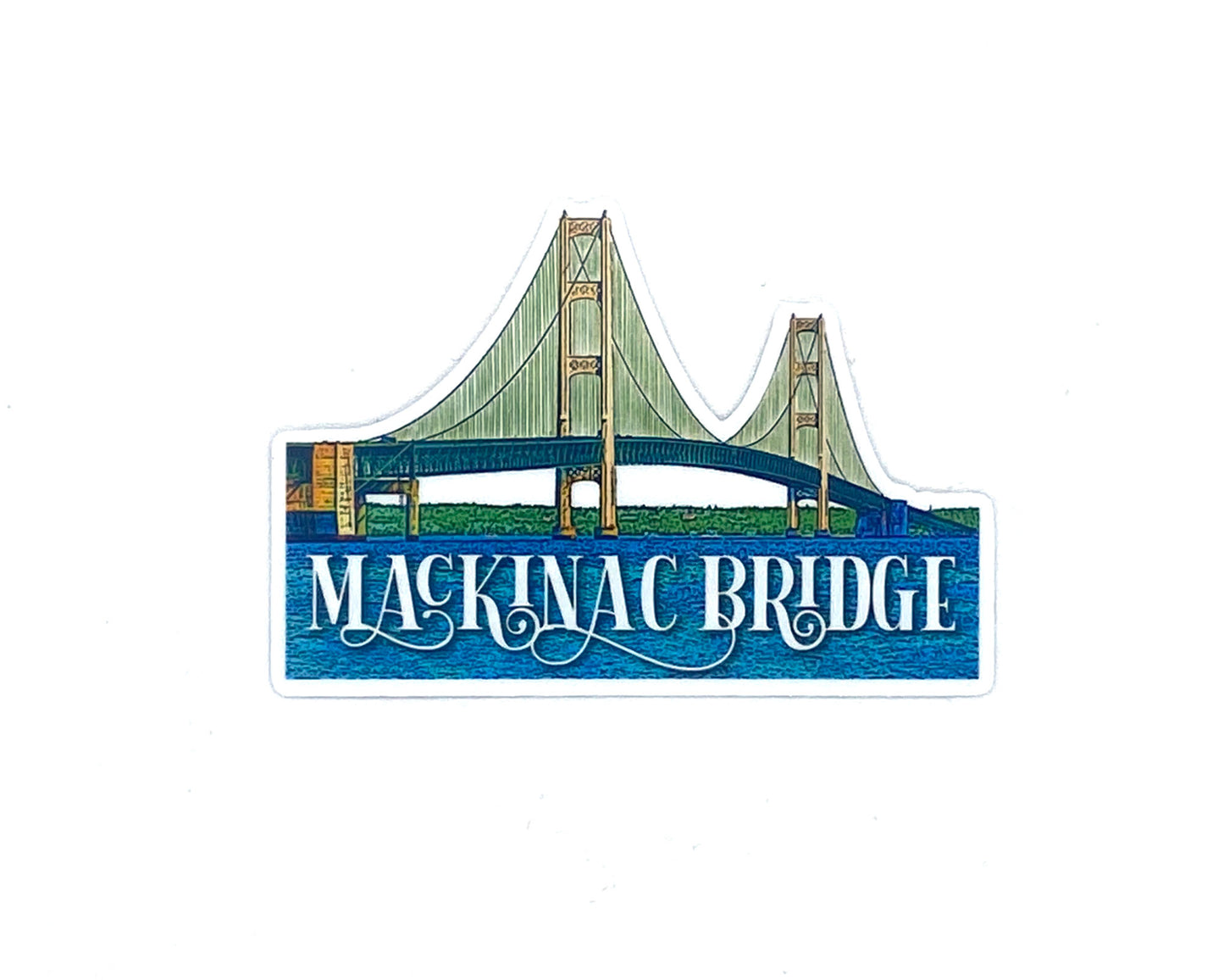 Mackinac Bridge Sticker, Yooper Gift, Mighty Mac, Upper and Lower Peninsula