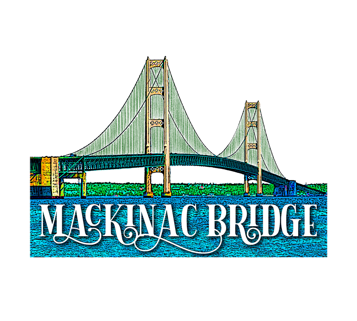 Mackinac Bridge Sticker, Yooper Gift, Mighty Mac, Upper and Lower Peninsula