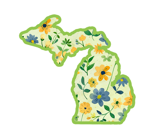 Michigan Flowers Sticker/Magnet, Yooper Floral Design, U.P. Stickers