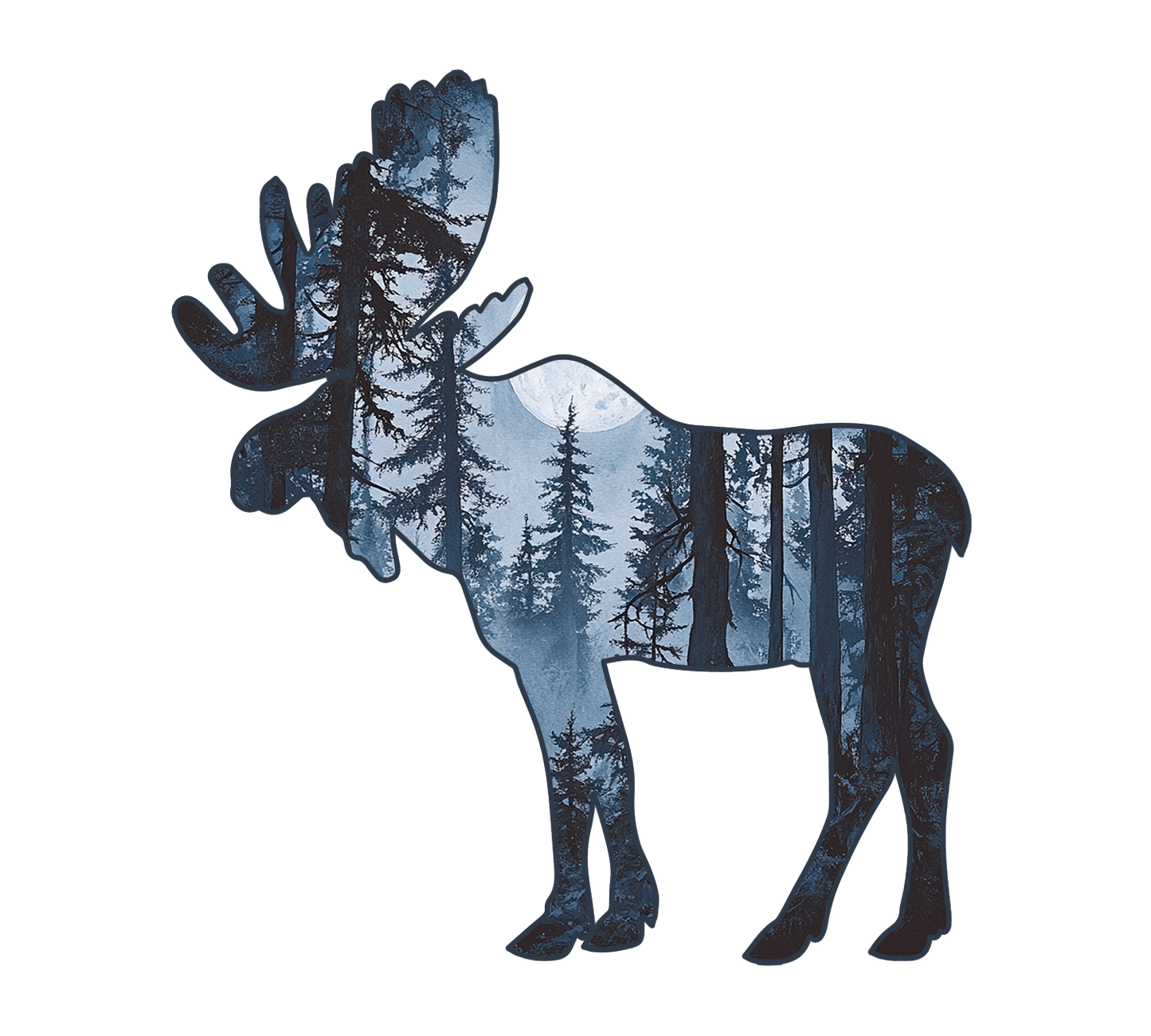Moose Upper Michigan Sticker/Magnet | Upper Peninsula Forest Trees