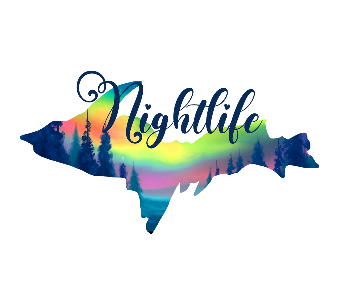 Northern Lights Sticker, Upper Michigan Aurora Gift, Nightlife