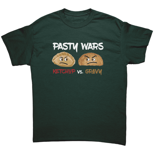 Pasty_Wars_Ketchup_vs_Gravy_-_Dark_Shir_Forest_Green_Mockup.png_16174775