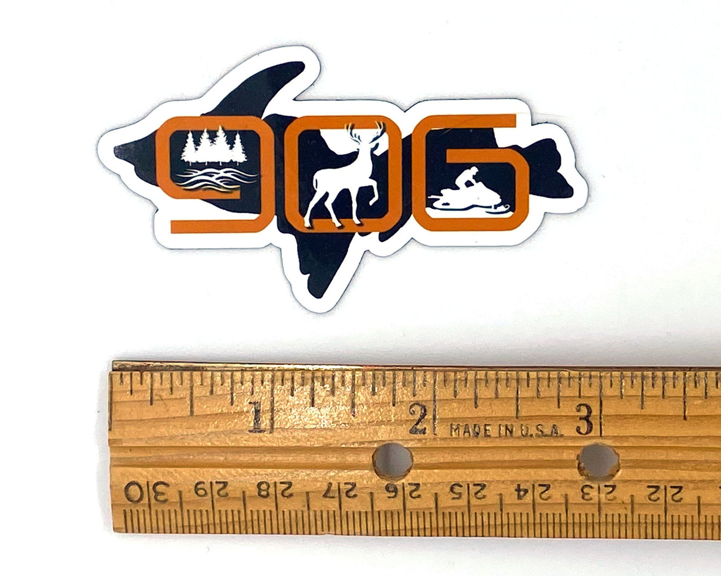 906 Sticker/Magnet, Upper Michigan 906 Gifts, Hunting Snowmobiling